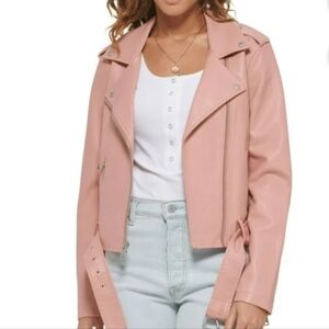 LEVI'S Women's Faux-Leather Belted Hem Moto Jacket SIZE- XL ( NWT )